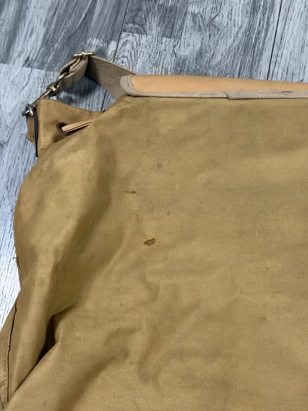 Polo by Ralph Lauren Tan Canvas Tote with Leather Flap and Trim